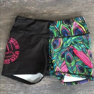 Feed Me Fight Me Peacock High Rise Shorts